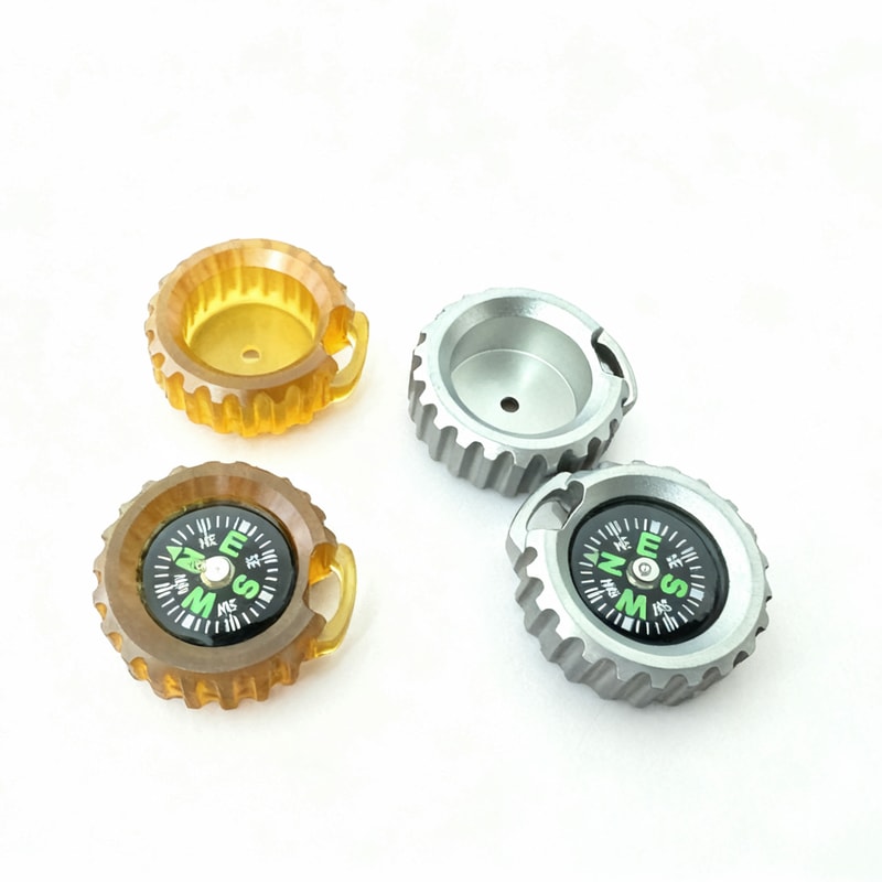 Titanium Compass Pendant Portable Survival Navigation Tool For Outdoor Emergency Travel 2