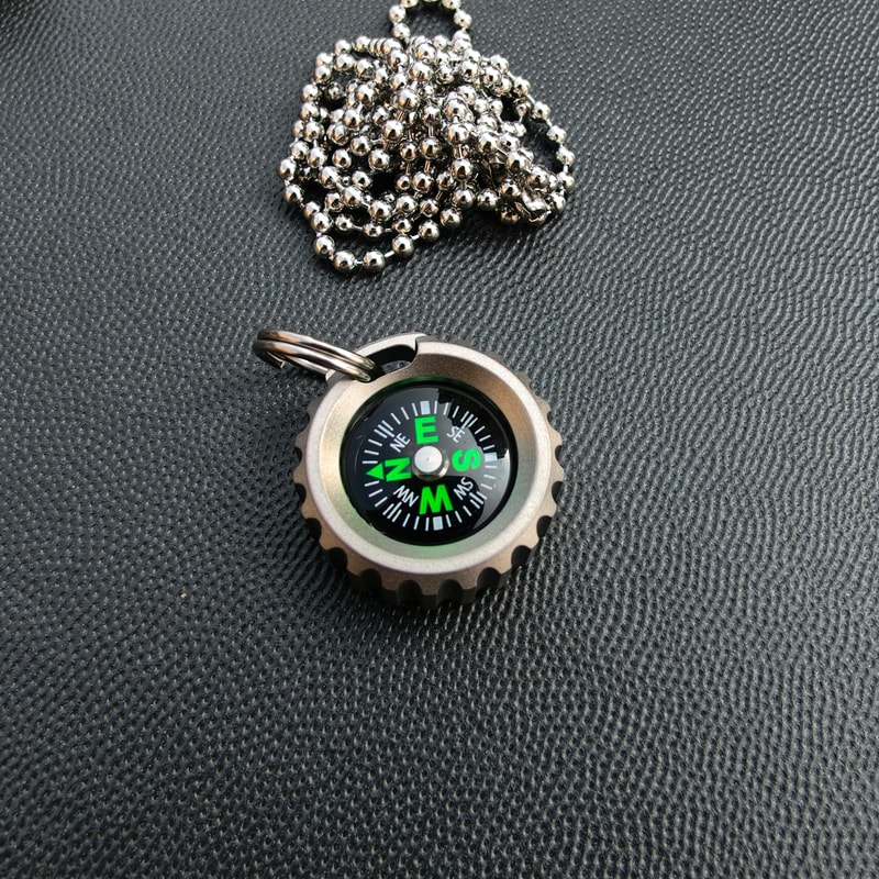Titanium Compass Pendant Portable Survival Navigation Tool For Outdoor Emergency Travel 6