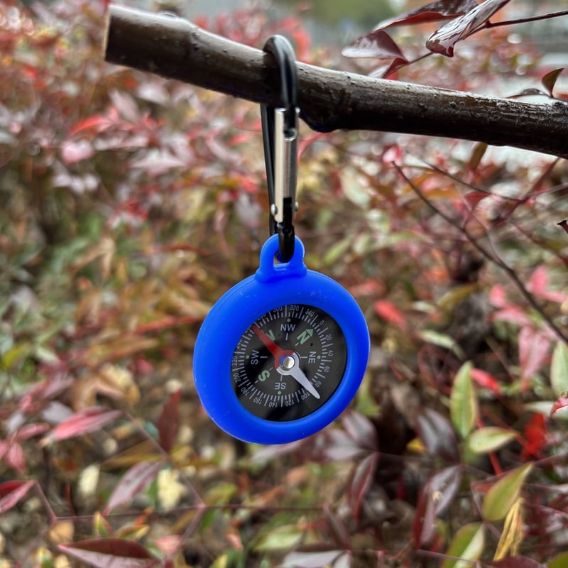 Bushcraft Pocket Compass with Carabiner Waterproof Camping Compass for Hiking & Survival Gear
