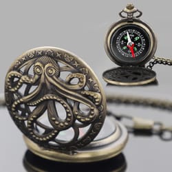 vintage brass pocket compass watch pendant for hiking camping navigation gift