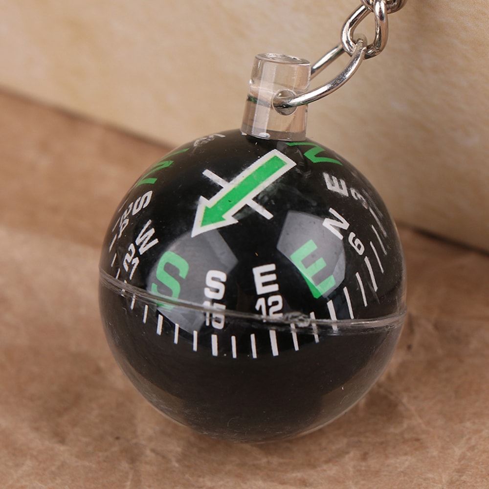 Portable Mini Survival Compass Keychain for Hiking Camping Navigation