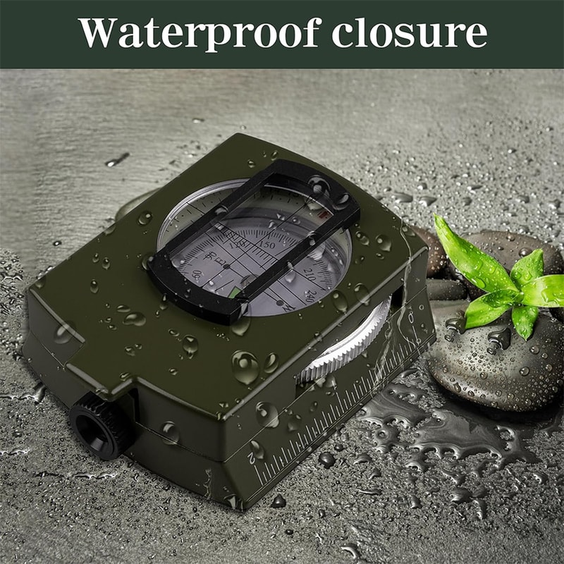 Tactical Survival Compass Waterproof Military Hiking Navigation Tool with Lensatic Sighting