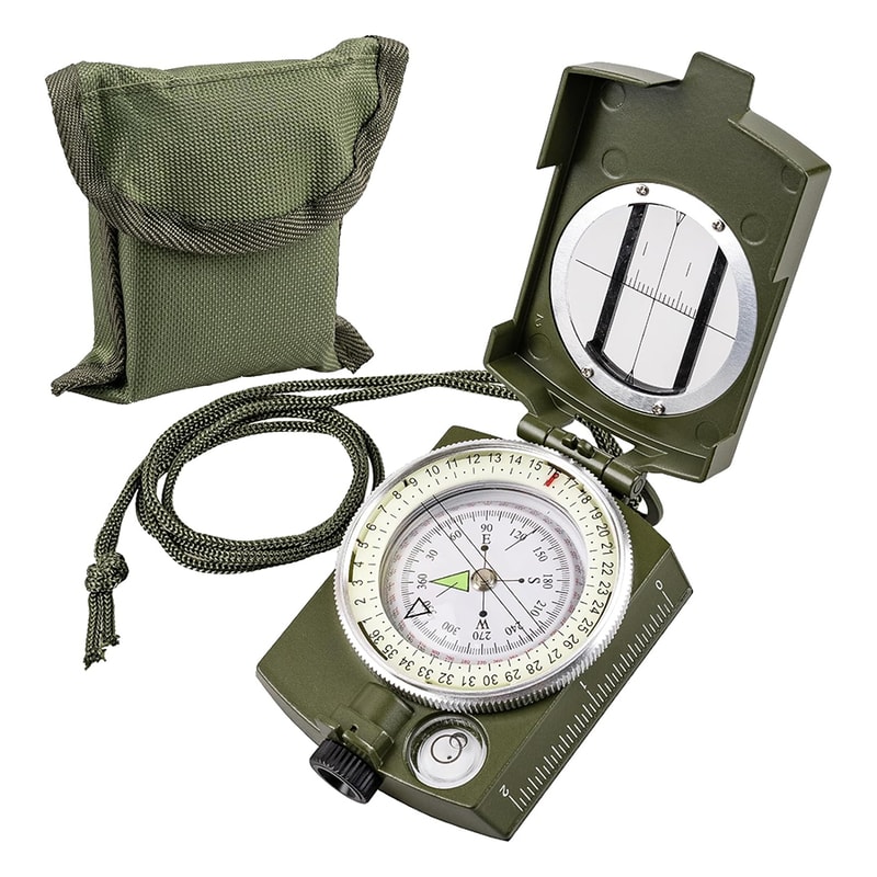 Tactical Survival Compass Waterproof Military Hiking Navigation Tool with Lensatic Sighting