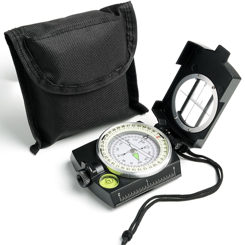 Tactical Survival Compass Waterproof Military Hiking Navigation Tool with Lensatic Sighting
