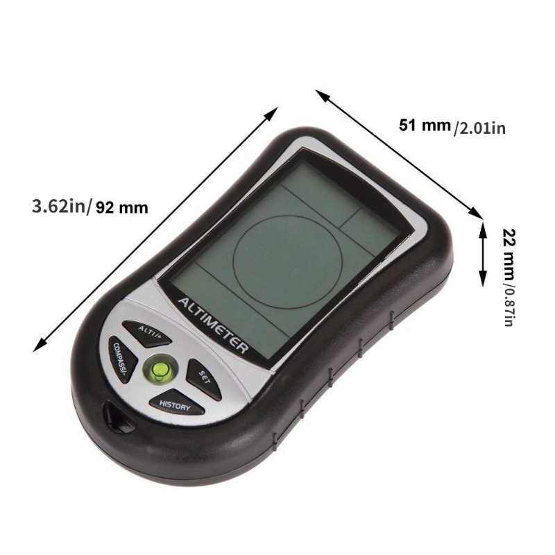 Portable Digital Altimeter Compass with Barometer & Thermometer for Hiking, Fishing & Outdoor Navigation