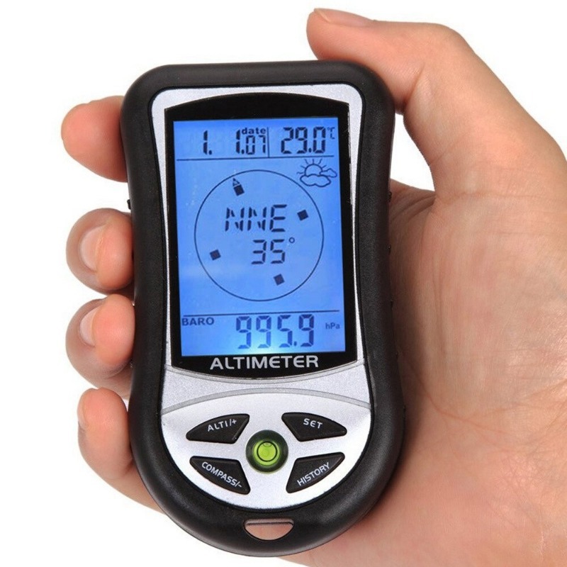 Portable Digital Altimeter Compass with Barometer & Thermometer for Hiking, Fishing & Outdoor Navigation