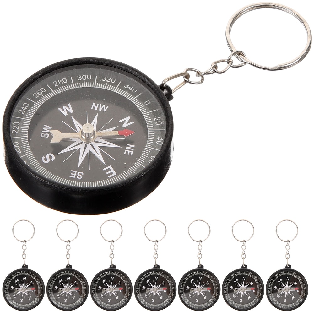 Adventure Compass Keychain Set Durable Mini Compass Key Ring Gift for Kids and Outdoor Fun