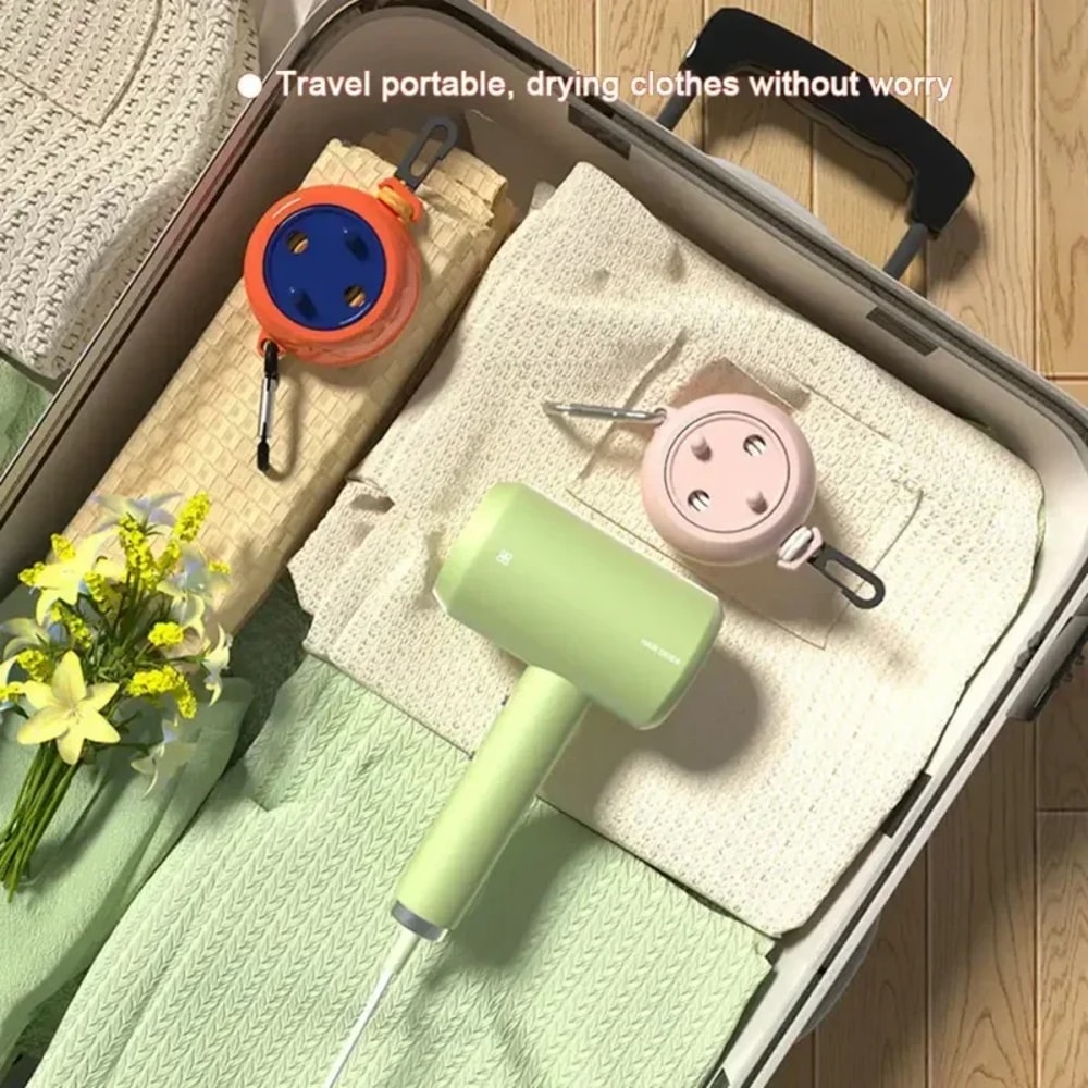 Portable Retractable Clothesline Windproof Anti Slip Laundry Drying Rope for Travel & Outdoor Use