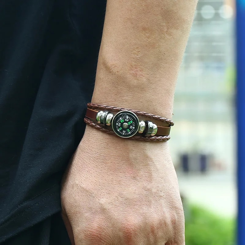 Survival Wrist Compass Bracelet tactical wrist compass for Hiking Camping & Outdoor Navigation