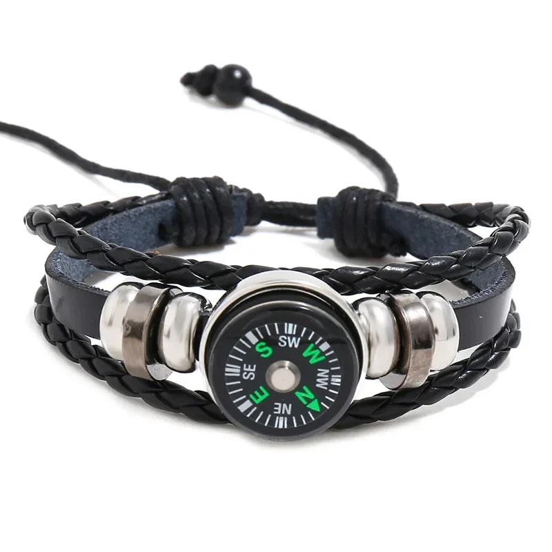 Survival Wrist Compass Bracelet tactical wrist compass for Hiking Camping & Outdoor Navigation