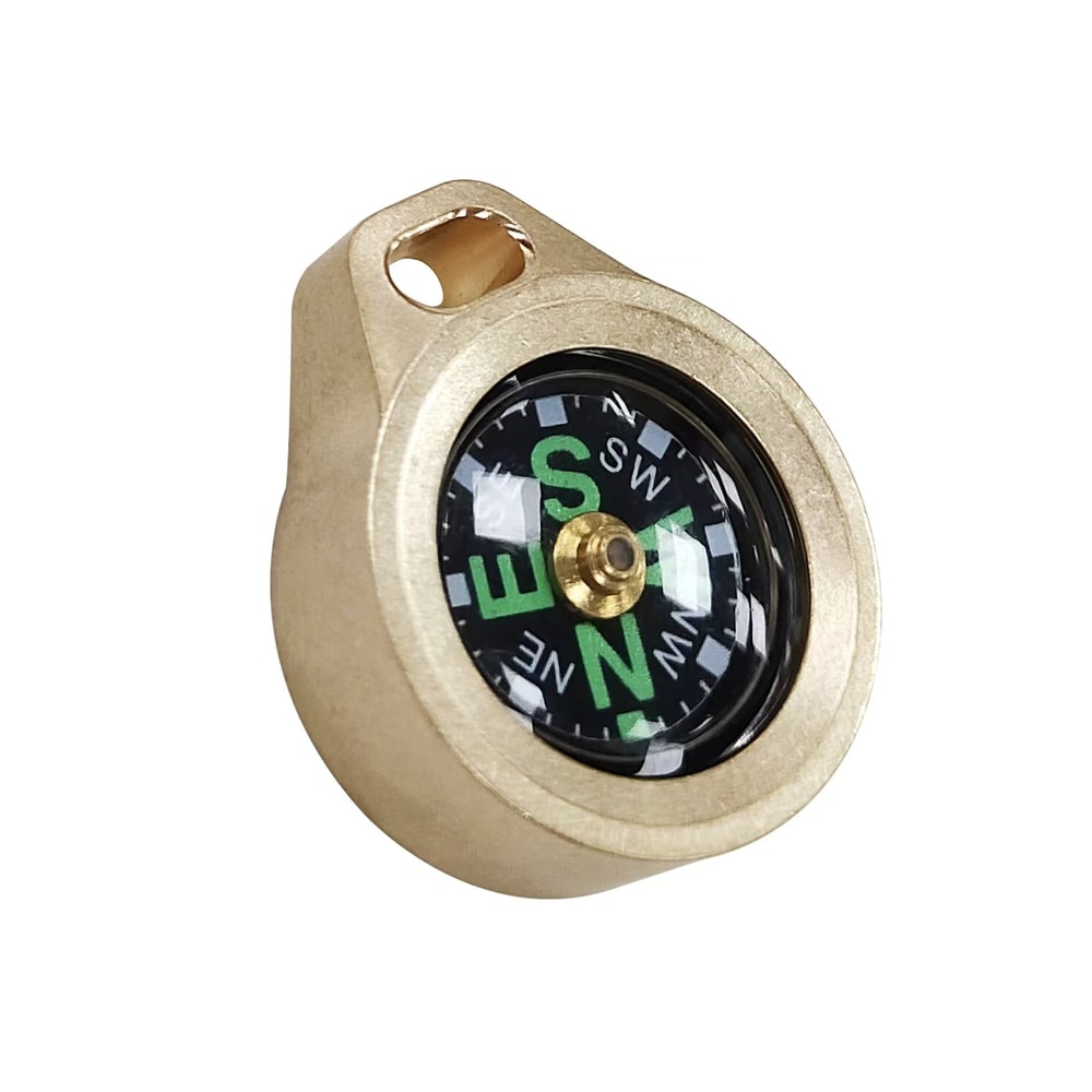 Brass Pocket Compass Keychain Mini survival compass for Camping Hiking Outdoor Navigation