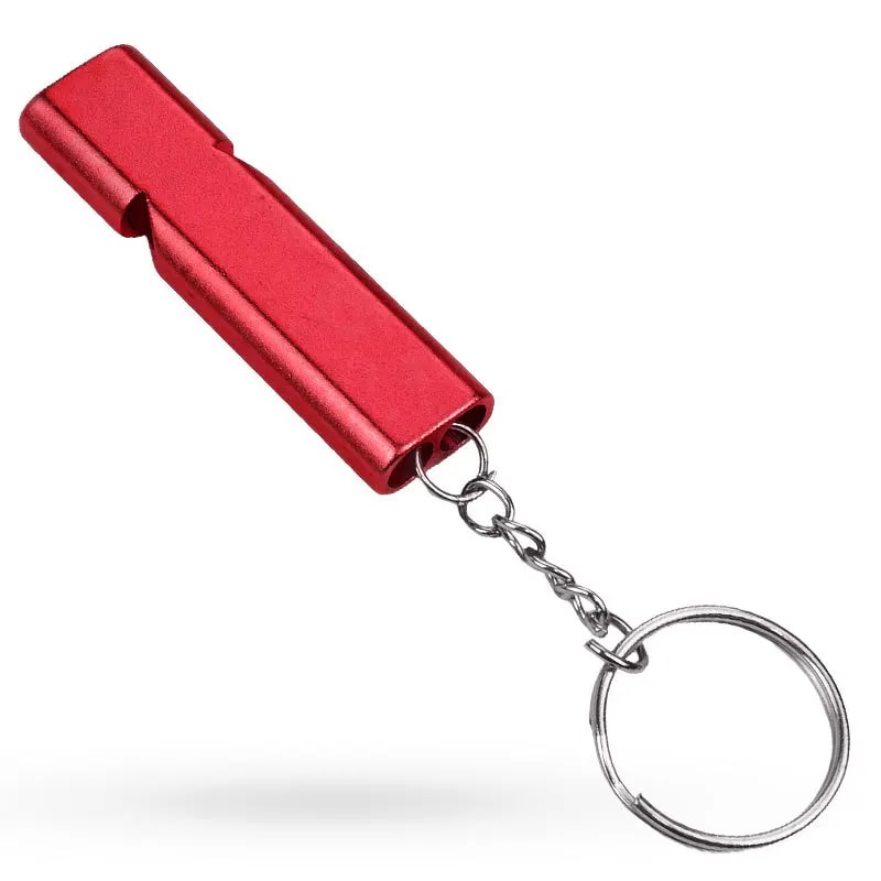 Aluminum survival whistle Keychain Loud Emergency Safety Signal Whistle for Hiking Camping