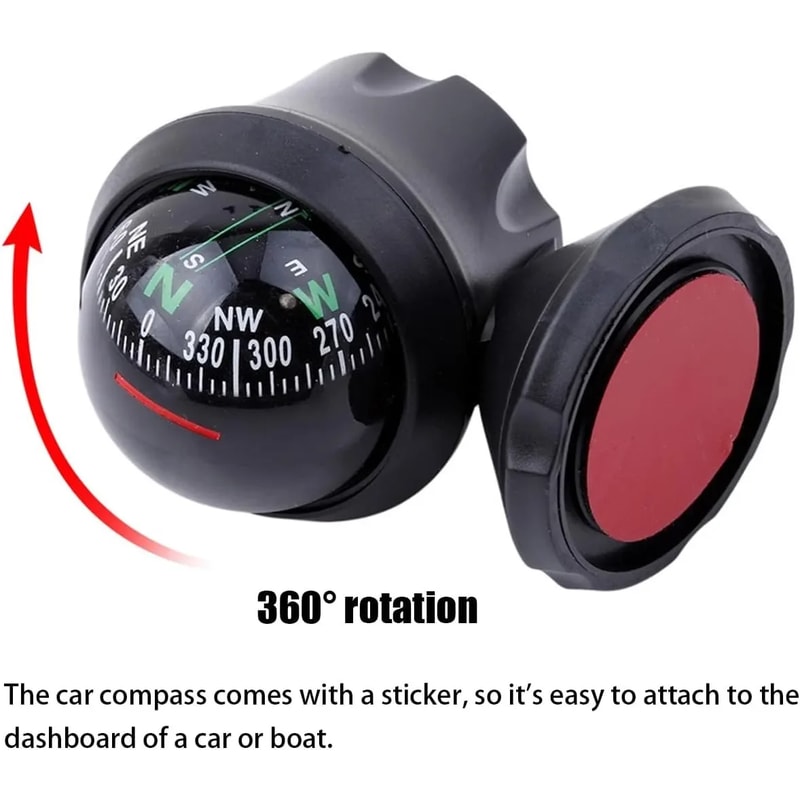 Adjustable Dashboard Car Compass for Accurate Vehicle and Marine Navigation