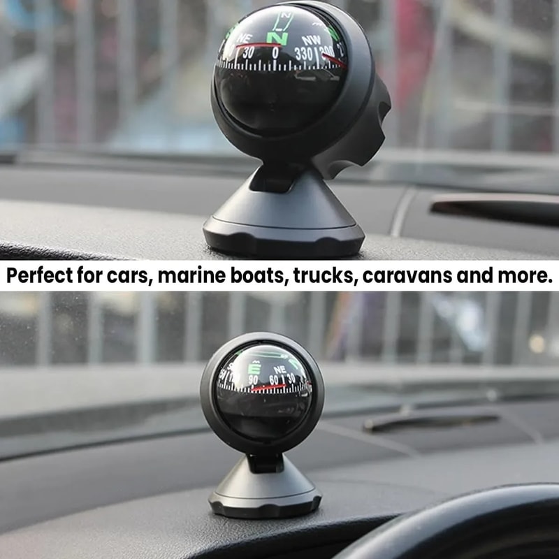Adjustable Dashboard Car Compass for Accurate Vehicle and Marine Navigation