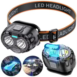 rechargeable led headlamp with gesture control waterproof outdoor headlight