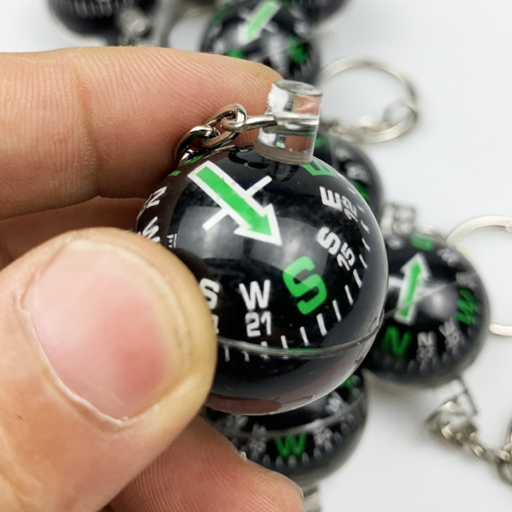 Mini Compass Keychain Portable Survival Compass For Camping Hiking Navigation 2