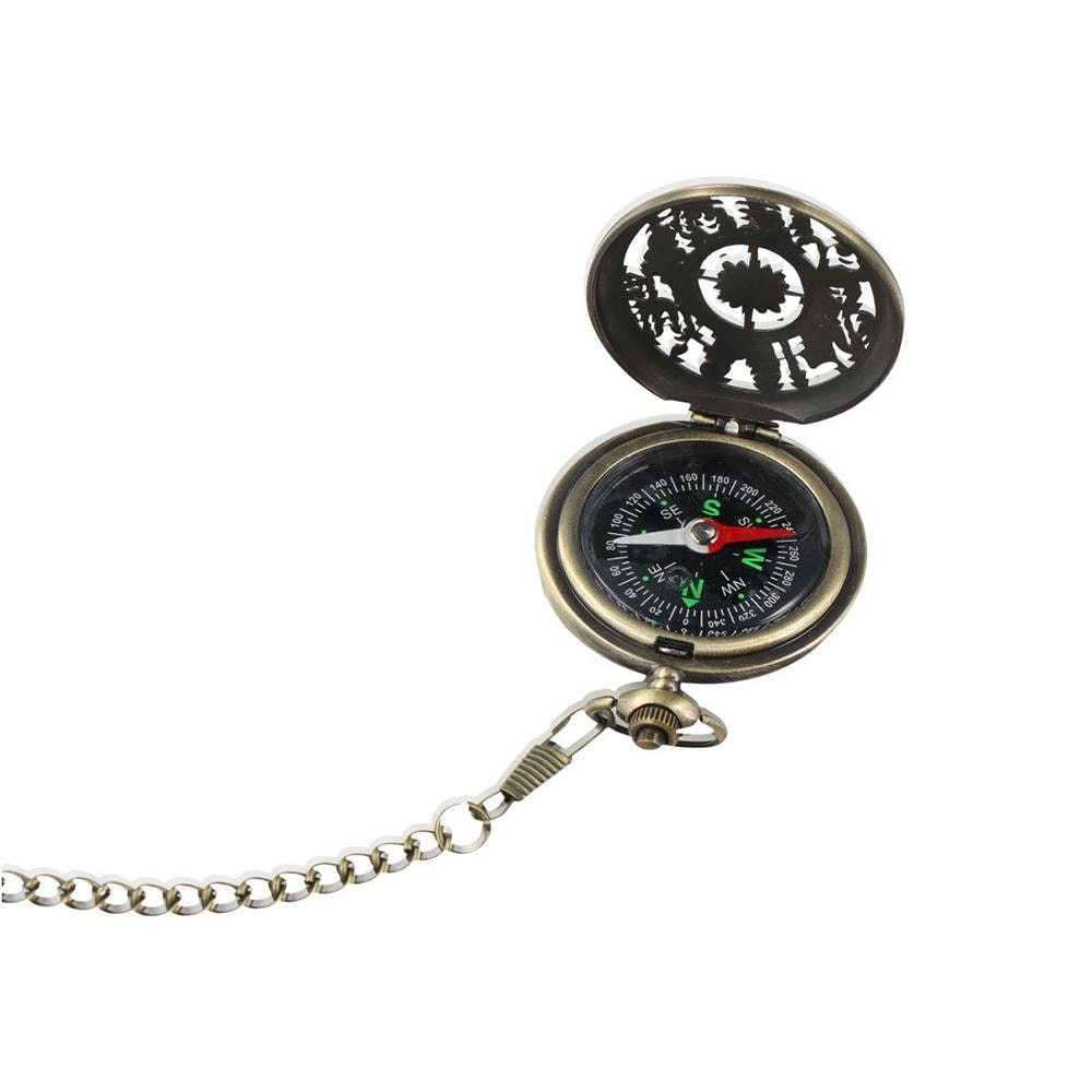 Vintage Bronze Pocket Compass Watch for Hiking Travel and Outdoor Navigation