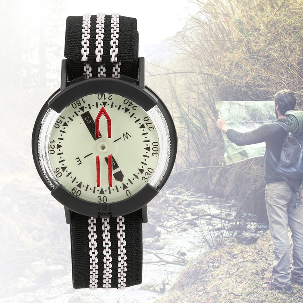 Luminous Waterproof Compass Watch For Hiking Diving Outdoor Navigation 1