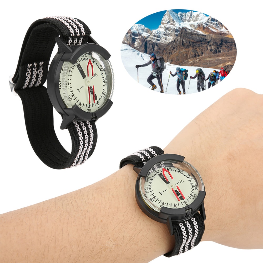 Luminous Waterproof Compass Watch For Hiking Diving Outdoor Navigation 2