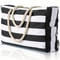 Striped Waterproof Beach Tote Bag Large Capacity Foldable Sandproof Shoulder Bag