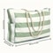 Striped Waterproof Beach Tote Bag Large Capacity Foldable Sandproof Shoulder Bag