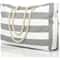 Striped Waterproof Beach Tote Bag Large Capacity Foldable Sandproof Shoulder Bag