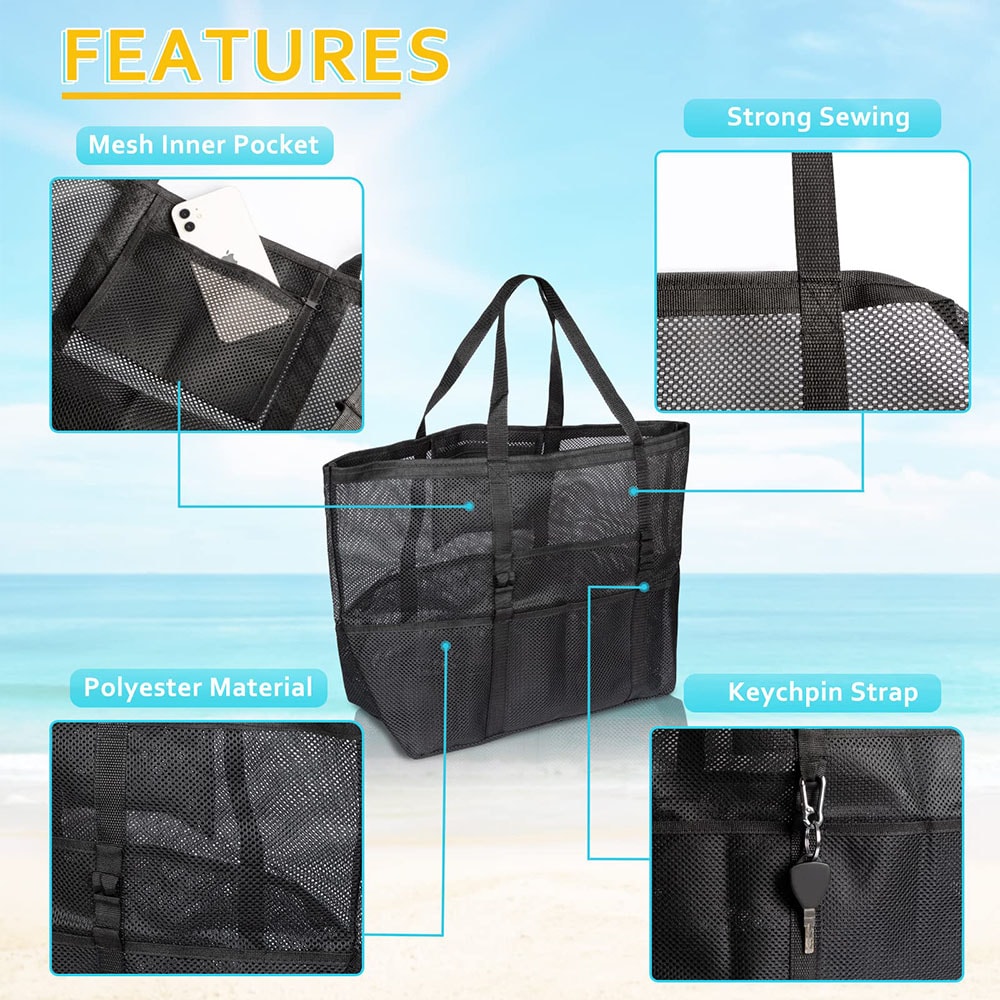 SandFree Mesh Beach Tote Waterproof Large Pool Travel Bag 4