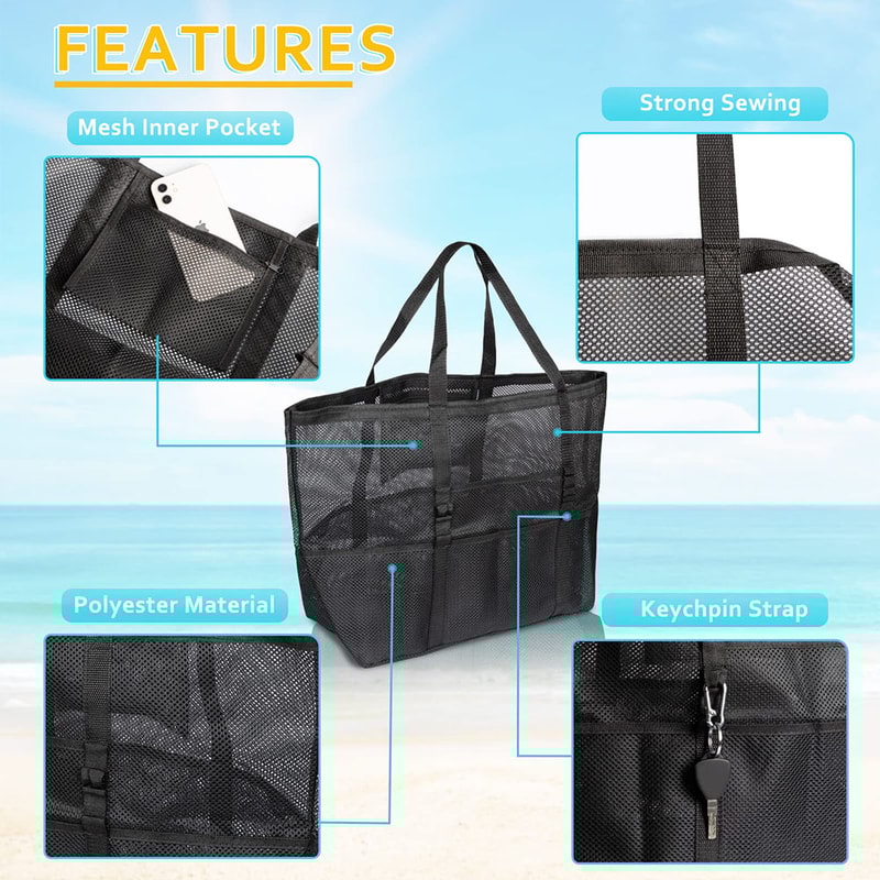 SandFree Mesh Beach Tote Waterproof Large Pool Travel Bag 4