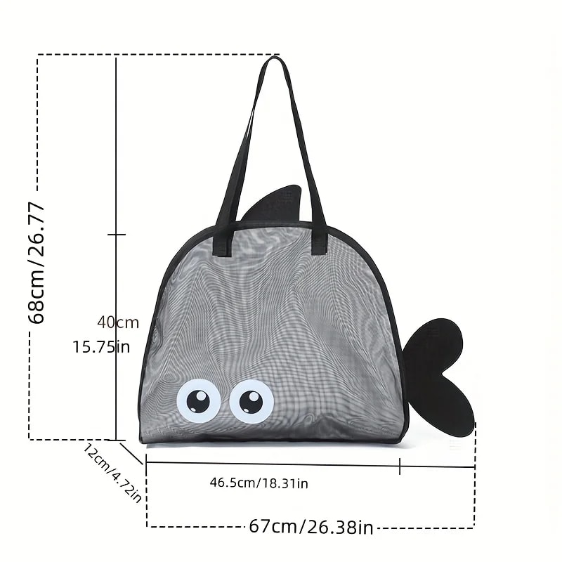 Mesh Beach Bag Large Beach Tote with Pockets for Sand Free Storage & Family Essentials