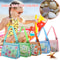Kids Mesh Beach Bag For Shell Collecting Colorful Lightweight Beach Toy Storage Bag 2