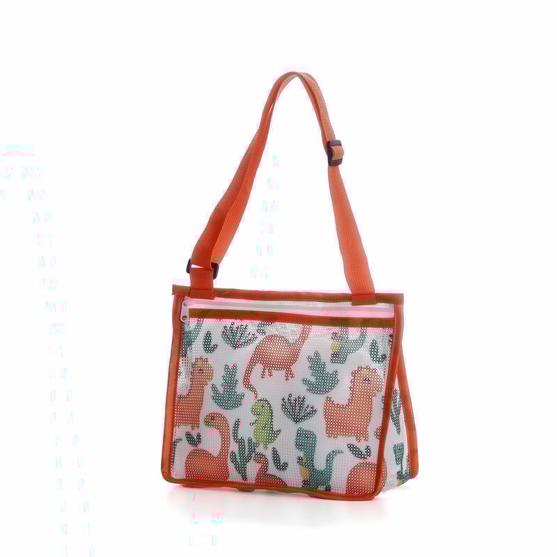 Kids Mesh Beach Bag For Shell Collecting Colorful Lightweight Beach Toy Storage Bag 6