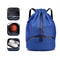 Waterproof Drawstring Gym Backpack With Wet Dry Compartment For Swimming Basketball Fitness 5