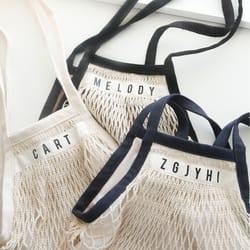 cotton tote bag reusable mesh grocery beach organizer