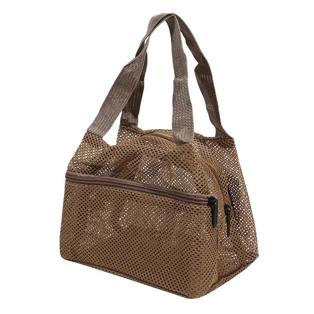 Large Capacity Mesh Makeup Bag With Handle Travel Toiletry Organizer 5