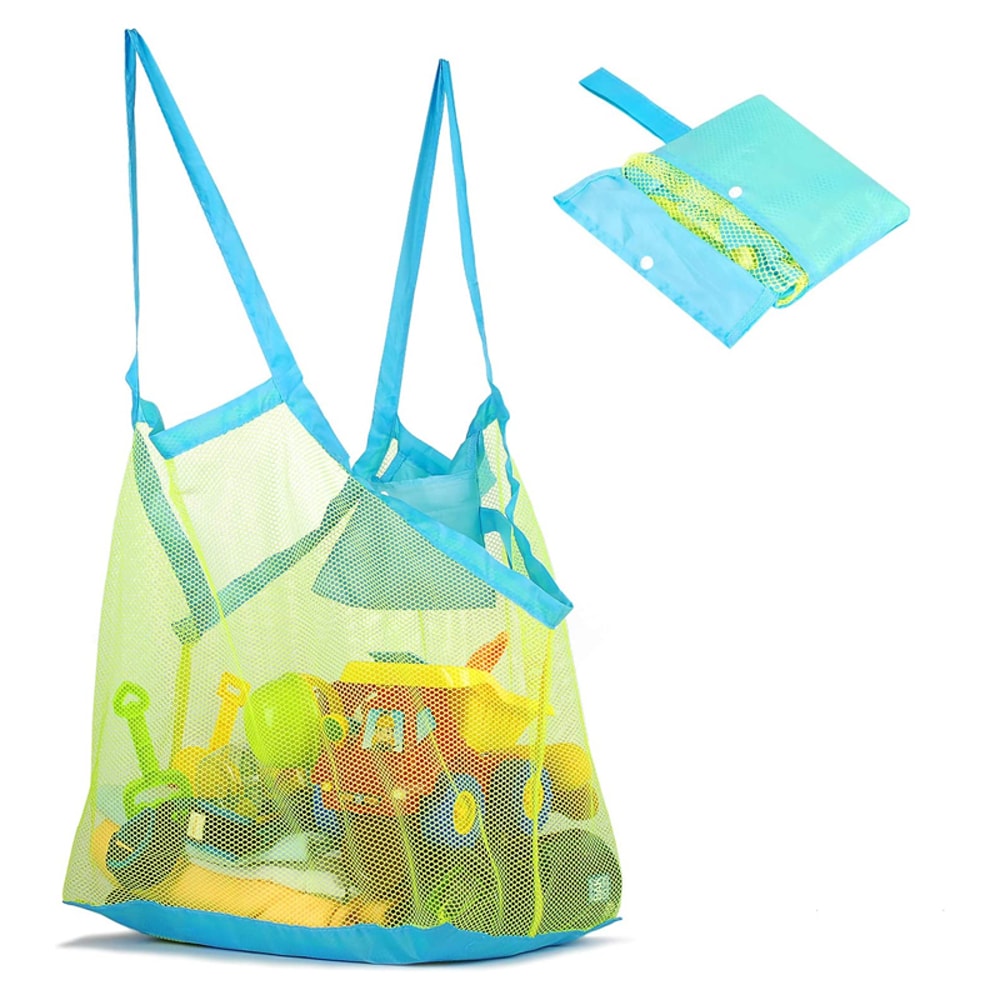 Large Capacity Mesh Beach Bag For Kids Anti Sand Toy Storage Tote Waterproof Travel Organizer 3