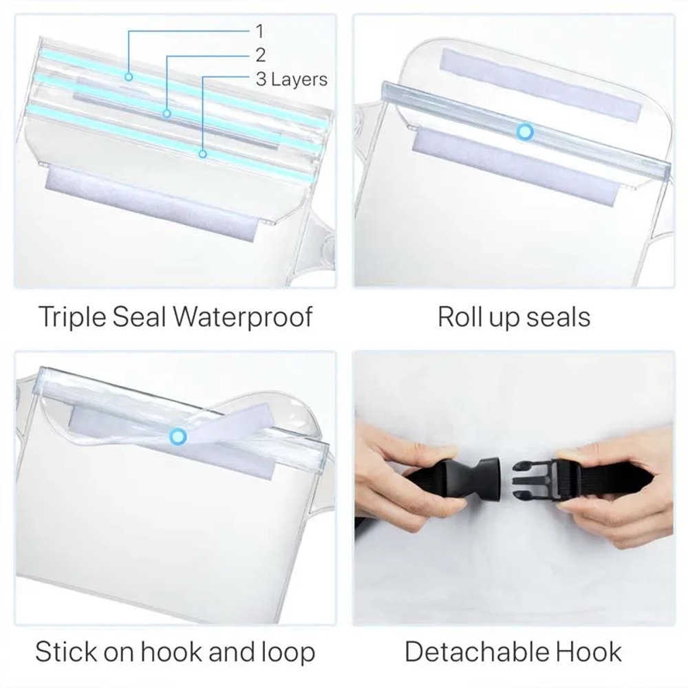 Waterproof Phone Waist Pouch with Adjustable Strap for Swimming Beach Travel