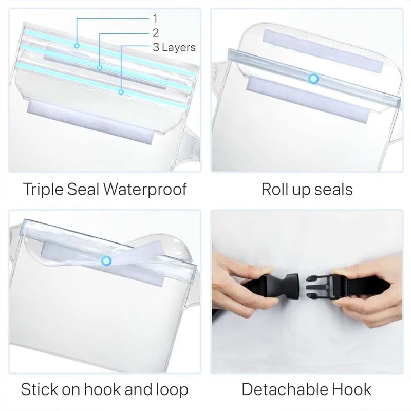 Waterproof Phone Waist Pouch with Adjustable Strap for Swimming Beach Travel
