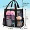 Large Capacity Mesh Beach Bag With Pockets Durable SandFree Organizer Tote 7