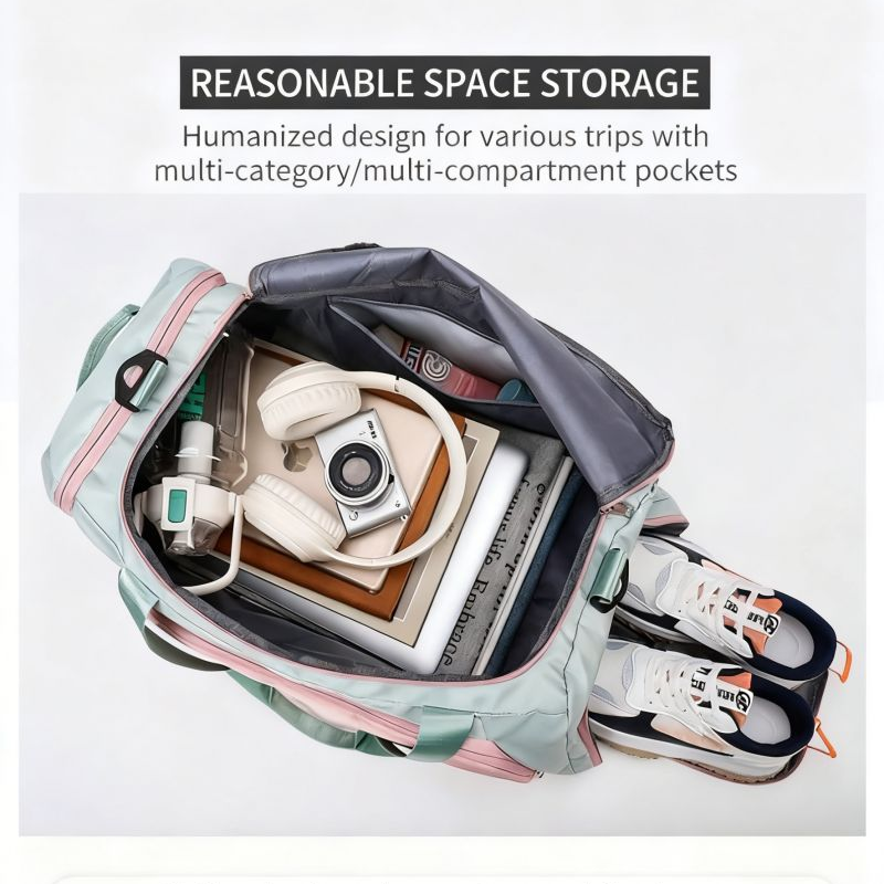 Waterproof Gym Travel Bag with Shoe Compartment and Wet Dry Separation