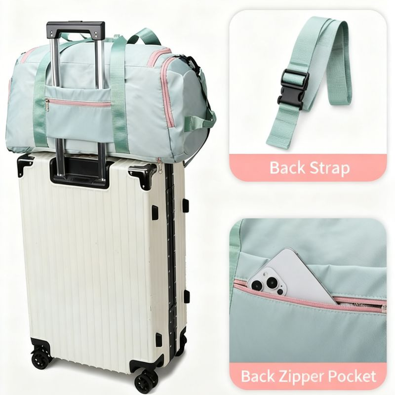 Waterproof Gym Travel Bag with Shoe Compartment and Wet Dry Separation