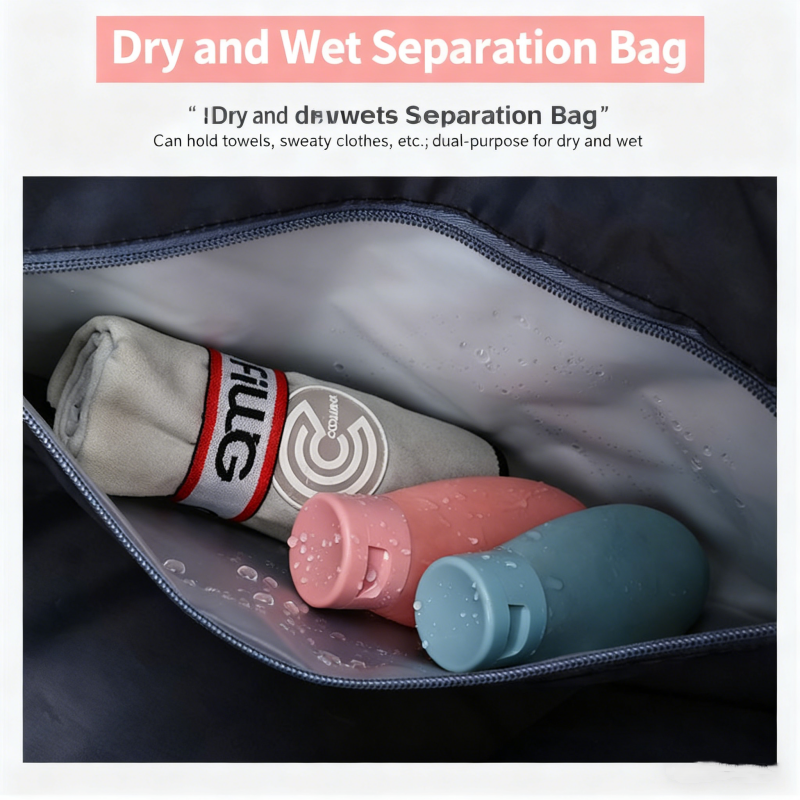 Waterproof Gym Travel Bag with Shoe Compartment and Wet Dry Separation
