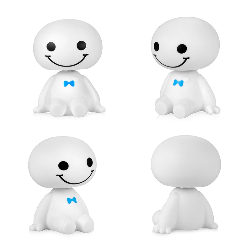 Cute Robot Bobblehead Car Ornament Dashboard Toy For Fun Auto Decor 1