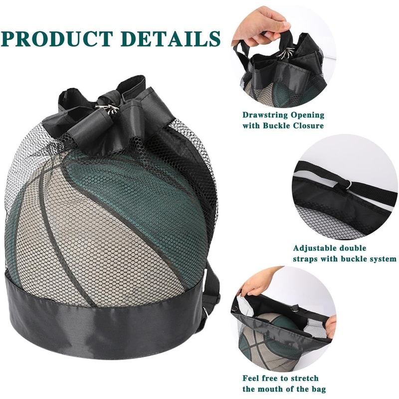 Portable Mesh Ball Bag Sports Backpack For Basketball Soccer And Fitness Training 1