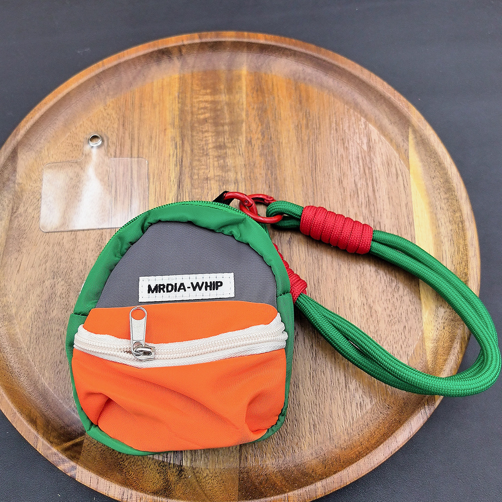 Cute Handwoven Phone Lanyard Pouch Mini Coin Purse Keychain Card Holder 3