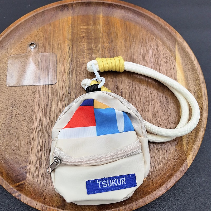 Cute Handwoven Phone Lanyard Pouch Mini Coin Purse Keychain Card Holder 5