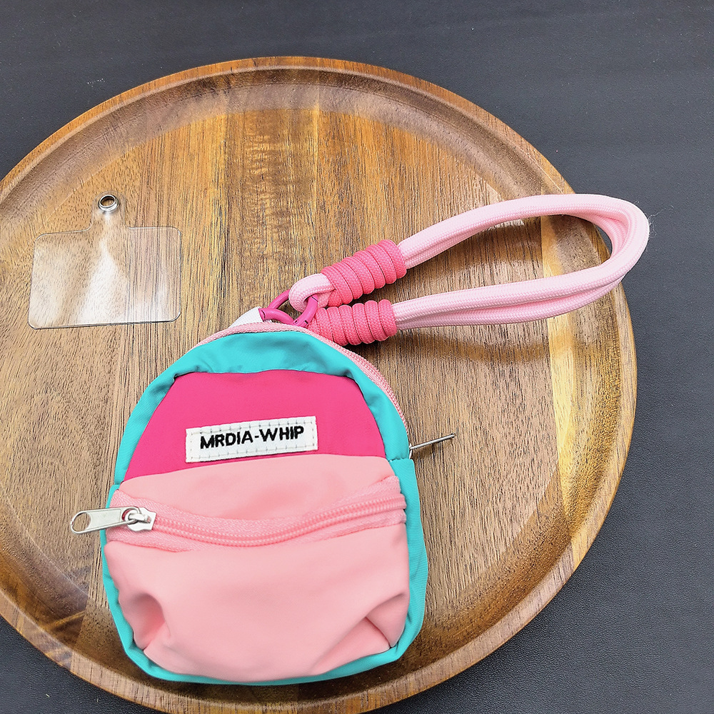 Cute Handwoven Phone Lanyard Pouch Mini Coin Purse Keychain Card Holder 6