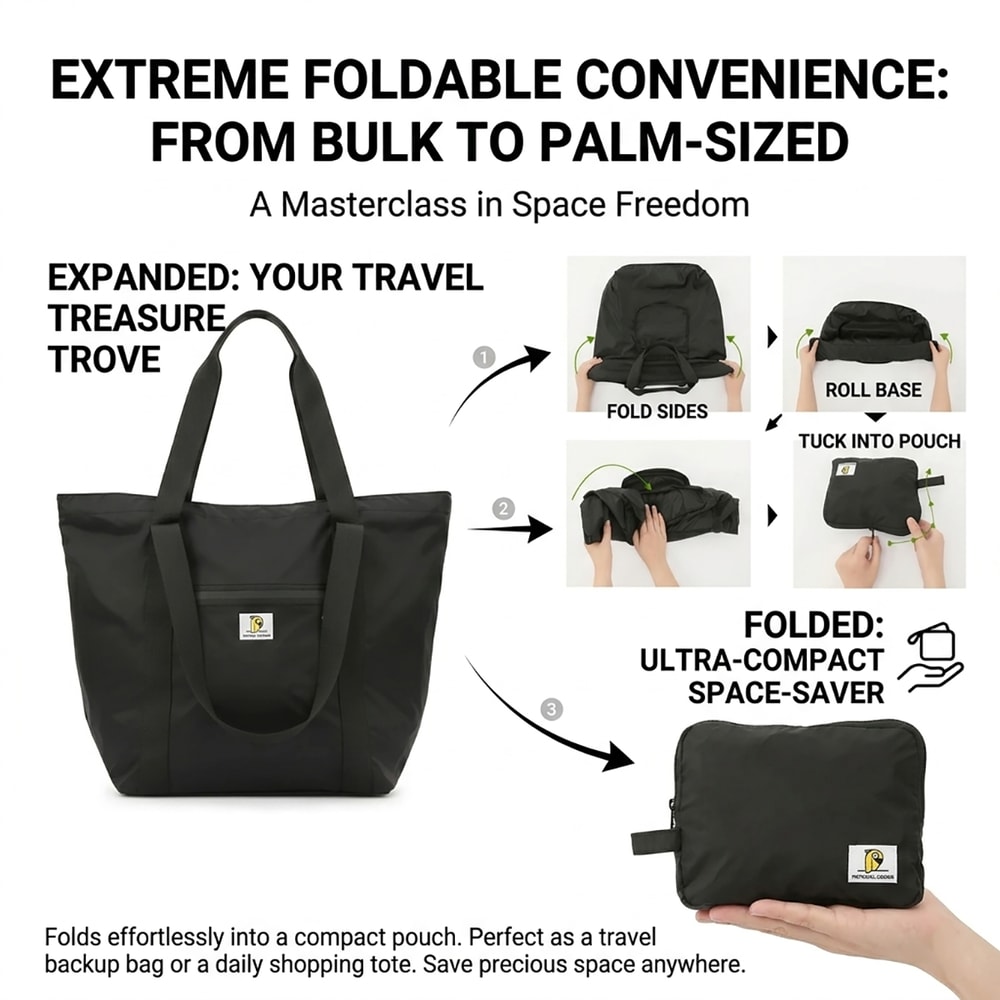 Foldable Travel Bag Large Capacity Carry On Tote Gym Duffel For Weekend And Fitness Use 5