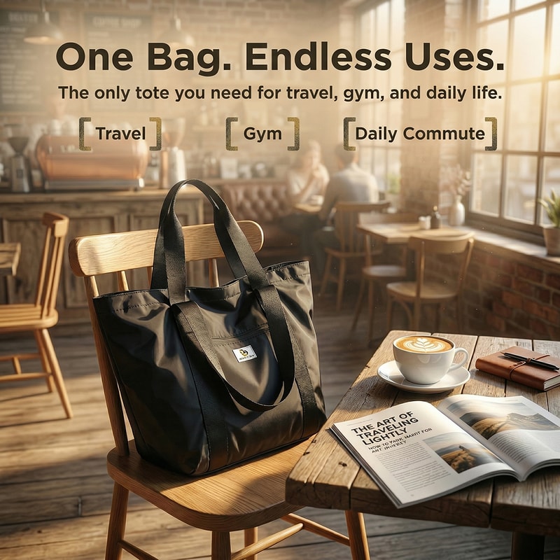 Foldable Travel Bag Large Capacity Carry On Tote Gym Duffel For Weekend And Fitness Use 8