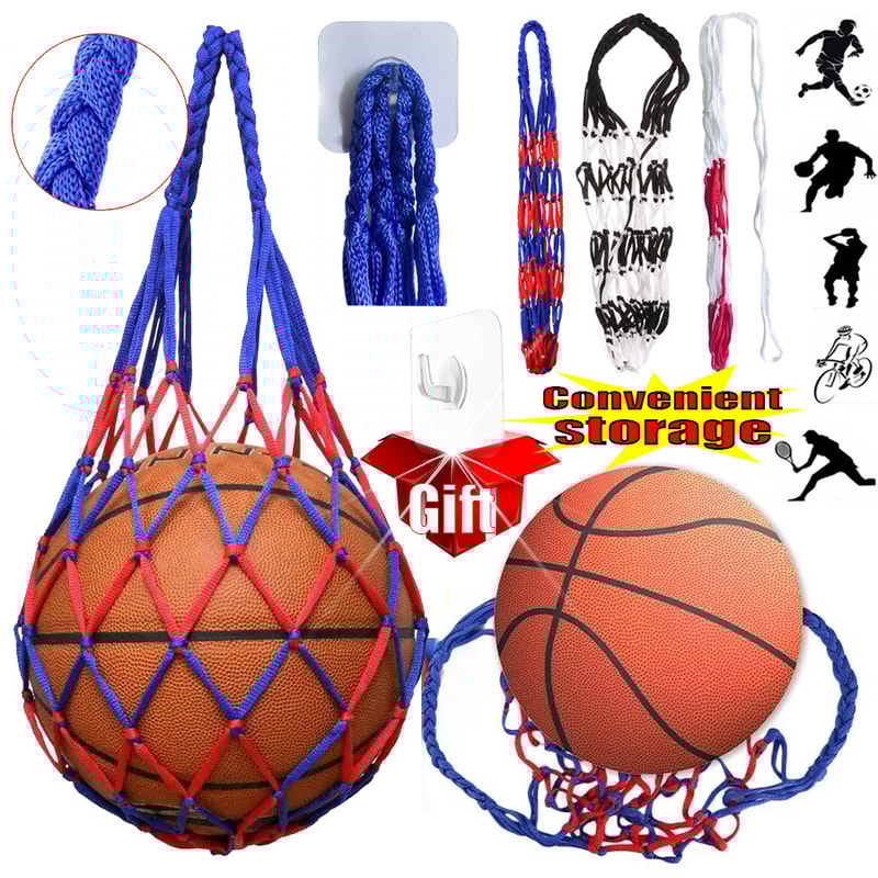 Portable Sports Ball Carrier Net Bag Durable Mesh Storage for Basketball Soccer Volleyball