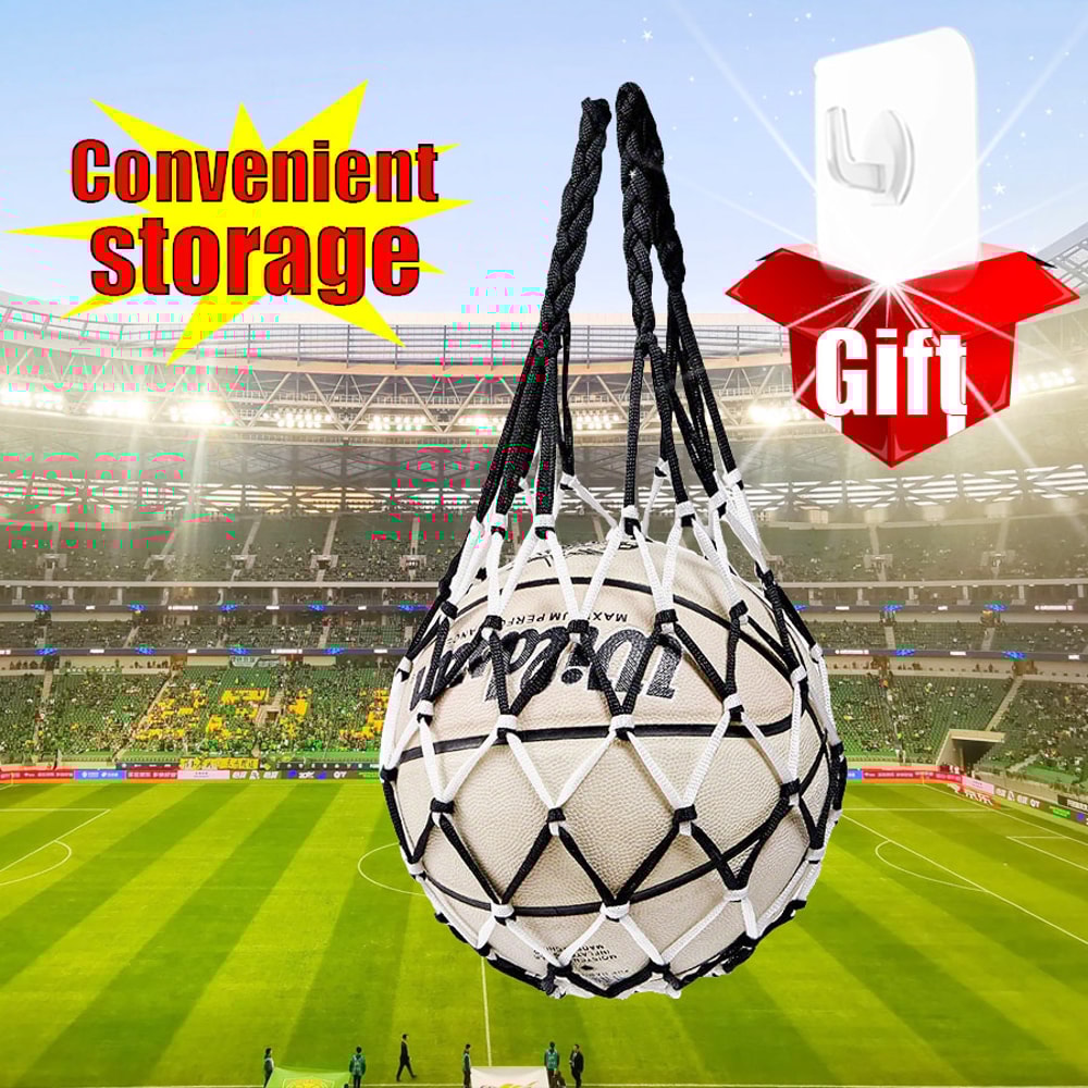 Portable Sports Ball Carrier Net Bag Durable Mesh Storage for Basketball Soccer Volleyball